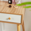 Modern Oak Dressing Table Makeup Desk Vanity Set w/Flip-up Mirror & Drawer Stool