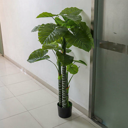 Artificial Alocasia Tree Plant Pot Home Office Exotic Tropical Decor Realistic