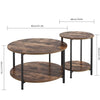 Set of 2 Coffee Table Nesting Tables Side Table End Cocktail Table Living Room