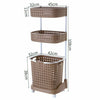 3 Tier Laundry Washing Clothes Basket Storage Cart Trolley Bathroom Organiser