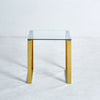 Modern Gold High Gloss Glass Table Side Table Coffee Table Display Chorme Legs