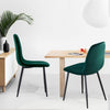 Set of 2/4/6 Velvet Dining Chairs Padded Seat Metal Legs Kitchen Home Office UK