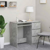 Grey Small Computer Desk Office Writing Study Concrete Dressing Table 3 Drawers