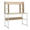 Modern Wood Home Study Office Computer Desk Table with Bookshelf Corner Storage