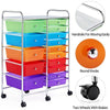 10/12/15/20-Drawer Plastic Storage Cart Home Office Salon White/Black/Multicolor