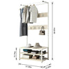 Hat and Coat Rack Stand Clothes Rail Shoe Storage Rack Hanger Hook Shelf 8 Hooks