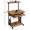 Computer Desk w/Printer Shelf,Rolling Study Desk PC Laptop Table for Home Office