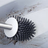 Soft Silicone Bristle Toilet Brush & Holder Cleaning Brush Base Bathroom WC Set