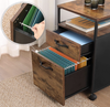 Industrial Filing Cabinet Office Storage Desk Unit Vintage Rustic Wheels Drawers