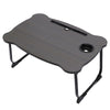 Folding Laptop Bed Tray Table Portable Lap Desk Notebook Breakfast Cup Slot UK