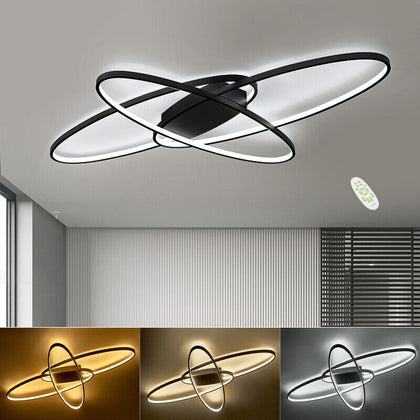 Modern LED Ceiling Light Acrylic Ring Pendant Lamp Bedroom Living Room Lighting