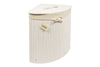 Woodluv Bamboo Corner Laundry Linen Storage Bin Folding Basket - Wht. or Natural