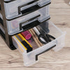 4 Tiers Plastic Storage Drawer Box Organizer Cabinet Office Home Desktop Tidy UK