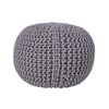 Cotton Knitted Pouffe & Footstool Round Large Chunky Ottoman Stool