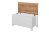 Astbury Ottoman Blanket Box Chest Bench Seat Storage Cabinet White and Oak