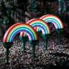 Waterproof Rainbow Solar Powered 3 LED Garden Lights Ornament Outdoor Lawn Lamps