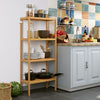Storage Shelves Bamboo Floor Shelving Unit 4 Tier Display Rack for Kitchen Room