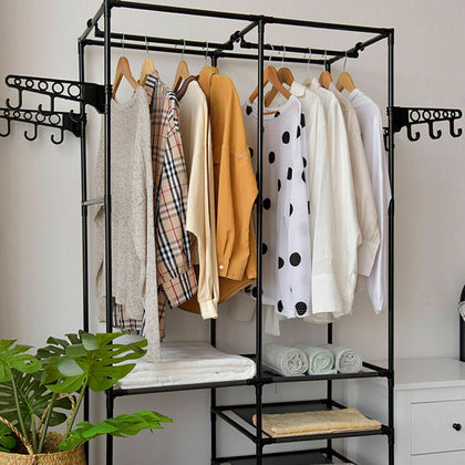 Large Clothes Rail Rack Garment Hanging Display Open Wardrobe Storage Shoe Shelf
