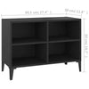 Black Small Modern TV Cabinet Media Shelf Storage Shelves Stand Unit Metal Legs