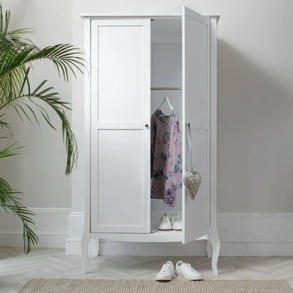 Camille Wardrobe in White Shabby Chic French Style Armoire