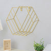 2x Hexagon Metal Wire Wall Shelf Home Decor Magazine Storage Floating Shelf Gold