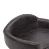 Faux Leather Pet Sofa Couch Elevated Dog Cat Lounger Bed With Wooden Legs Black