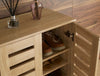 2 Door Oak Wooden Shoe Storage Cabinet Rack Stand Cupboard Slatted Doors