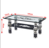 Rectangle Modern Tempered Glass Coffee Table Black Cage With Shelf Living Room