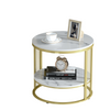 Thick Round Marble Coffee Table w/ Storage Living Rooms Bedrooms Entryway Decor