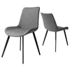 JIEXI Set of 2/ 4 Modern PU Leather Armless Chairs Dining Kitchen Room Steel Leg