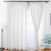 Pair Plain Voile Curtain Panel Net Tulle Door Window Screen Curtain /W Slot Top