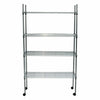 4 Tier Heavy Duty Steel Wire Rack Shelf Kitchen Storage Shelving Unit w/ Wheels
