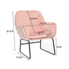Vintage Distressed Pink Velvet Armchair Chair Sofa Fireside Buttoned Industrial
