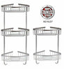 STAINLESS STEEL CORNER SHOWER CADDY BATHROOM STORAGE SHELF ORGANIZER BASKET