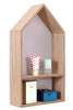 House Shape Wooden Display Wall Hanging Storage Unit Shelves Cubes Home Decor