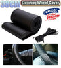 Universal Car Steering Wheel Cover Protector Glove Perforated Black Pu Leather