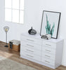 White High Gloss 8 Drawer Sideboard / Cupboard / Buffet Solo / Chest of Drawers