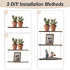 3 Tier Wood Floating Corner Shelf Rustic Wall Hanging Display Storage Rack