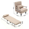 Occasional Sofa Bed Folding Futon Chair with Pillow Wheels Single Sleeper Guest