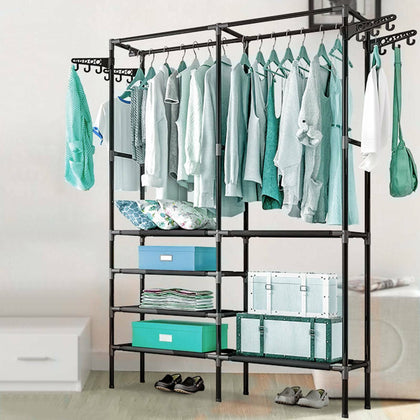 Heavy Duty Clothes Rail Rack Hanging Garment Display Stand Shoe Storage Shelf UK