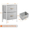 Fabric Chest of Drawers Storage Cabinet Unit Metal Frame Bedside End Table Gray
