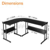 L-Shaped Computer Desk Gaming Corner Desk Home Office Workstation Study + Shelf