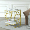 Large Marble Topped Nest Side Table Vintage Geometry Coffee End Table Lamp Stand