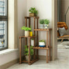 Adjustable 6Tier Wood Plant Stand Retro Corner Shelf Indoor Plant Holder Display