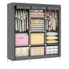 Medium Fabric Canvas Wardrobe With Hang Rail Shelving Clothes Storage Cupboard