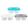 Large Plastic 2 Section Food Storage Containers Box Snap Lid Kitchen Tupperware
