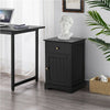 Black Bedside Table with Drawer&Door Bedside Cabinet Nightstand for Living Room