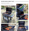 Portable Charcoal BBQ Garden Barbeque Trolley Stainless Steel Grill Stove Cart