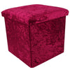 Crushed Velvet Ottoman Foot Stool Storage Box Furniture Seat Rest Cube Foldable