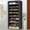 Shoe Rack 10 Tier Cabinet Storage Organiser Stand Shelf 27 Pairs Dustproof Black